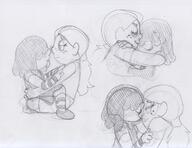 2017 artist:spotty-bee character:lucy_loud character:ronnie_anne_santiago fanfiction:the_prodigal_lincoln hug hugging looking_at_another ronncy sitting sketch yuri // 1280x984 // 1.9MB