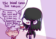 beverage character:lincoln_loud character:lucy_loud cloak costume dialogue holding_beverage holding_object wine_glass // 1024x722 // 109KB