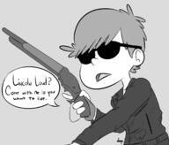 2016 artist:dop character:luna_loud dialogue gun parody solo sunglasses text the_terminator // 1501x1286 // 353KB