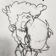 2022 aged_up artist:garbagefire_lol blushing character:rusty_spokes character:zach_gurdle kissing yaoi zusty // 1080x1080 // 136KB