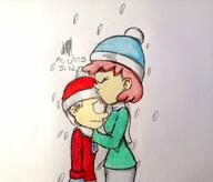 artist:mculico beckycoln character:becky character:lincoln_loud kiss size_difference snow tagme winter_clothes // 2048x1748 // 187KB