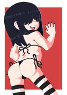 2020 artist:galdelic ass bikini bottomless character:lucy_loud looking_at_viewer looking_back open_mouth panties presenting presenting_ass rear_view smiling solo swimsuit thigh_highs underwear // 2894x4093 // 1.3MB