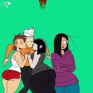 2018 aged_up alternate_hairstyle artist:chillguydraws au:thicc_verse big_ass big_breasts character:lucy_loud character:lynn_loud character:ronnie_anne_santiago cuckquean implied_incest jealous lucycoln lynncoln mohawk ronniecoln thick_thighs wide_hips // 2100x2100 // 581KB