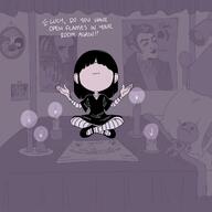 2017 artist:asklucyloud bed blanket candle character:edwin character:lucy_loud comic dialogue doll pillow poster sitting solo text // 1280x1280 // 540KB