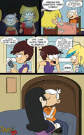 artist:monocromia bed character:lincoln_loud character:lori_loud character:luna_loud character:maggie character:sam_sharp comic kiss kissing loricoln lunacoln maggiecoln size_difference spanish tagme theater // 1280x2048 // 393KB
