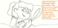 2017 after_sex artist:tmntfan85 blanket character:lincoln_loud character:lori_loud comic comic:whats_love_anyway? eyes_closed loricoln messed_hair messy_hair nude pillow sketch smiling text // 1223x604 // 271KB