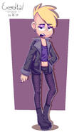2021 aged_up alternate_hairstyle alternate_outfit artist:exod1al character:lily_loud frowning half-closed_eyes hand_gesture hand_on_hip looking_at_viewer middle_finger midriff nail_polish open_mouth pantyhose simple_background solo // 3456x5960 // 2.8MB