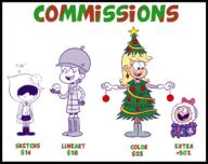 2016 artist:sketchtoons character:leni_loud character:lily_loud character:lucy_loud character:luna_loud christmas text winter_clothes // 1280x1010 // 416KB