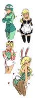 2018 alternate_outfit artist:jcm2 artist:thegreatgreninja_(coloring) blushing bunny_girl character:eleven_of_hearts character:leni_loud driver's_outfit maid_outfit outfit:deuces_wild tagme thick_thighs // 354x978 // 387KB