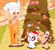 2016 ? artist:usoi character:bun-bun character:charles character:cliff character:lily_loud character:lincoln_loud christmas christmas_tree santa_hat tree // 1768x1616 // 2.1MB