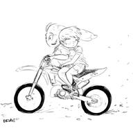 2016 artist:enclave character:lincoln_loud character:lynn_loud lynncoln motorcycle sketch // 900x900 // 225KB