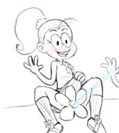 2016 blushing character:lincoln_loud character:luan_loud flower luancoln sitting squirting water // 968x1078 // 475KB