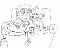 2016 artist:thedewd blushing character:leni_loud character:lincoln_loud couch lenicoln open_mouth sitting sleeping // 2464x2004 // 347KB