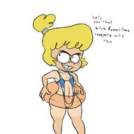2021 artist:sl0th character:kid_becky inner_tube sling_bikini solo swimsuit tanline thick_thighs wet wide_hips // 800x800 // 138KB