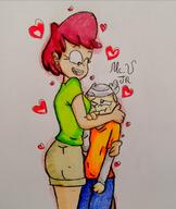 artist:mculico beckycoln character:becky character:lincoln_loud freckles hugging shorts size tagme // 1777x2112 // 371KB