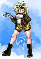 2016 alternate_outfit artist_request boots character:lori_loud looking_at_viewer military_uniform riding_crop solo sunglasses whip // 1280x1814 // 452KB