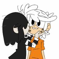 artist:marcustine character:lincoln_loud character:lucy_loud kissing looking_at_viewer lucycoln tagme // 1723x1738 // 185KB