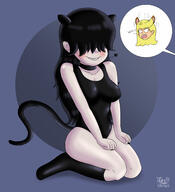 2022 aged_up alternate_outfit angry animal_costume animal_ears animal_tail artist:julex93 blushing character:lola_loud character:lucy_loud cleavage costume dialogue fangs frowning hands_on_thighs heart on_knees open_mouth panther_ears panther_tail sharp_teeth smiling solo text tiger_ears // 2000x2200 // 1.1MB
