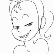 2016 animated artist:rainbowsprinkles character:luan_loud kiss kissing looking_at_viewer pov sketch smiling solo // 560x560 // 643KB