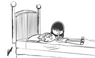 2016 artist:misael-tc black_and_white character:lincoln_loud character:lucy_loud lucycoln sleeping // 1300x800 // 233KB