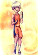 2017 alternate_outfit artist:moonprincessyue boxing boxing_gloves character:lincoln_loud fist smiling solo sportswear // 739x1050 // 515KB