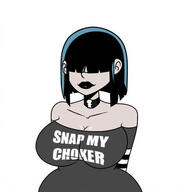 aged_up artist:chillguydraws artist:frostbiteboi au:thicc_verse bare_breasts big_breasts character:lucy_loud smiling solo // 420x420 // 51KB