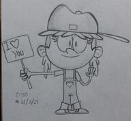2021 character:lana_loud heart holding_object holding_sign looking_at_viewer sign smiling solo waving // 1810x1673 // 797KB
