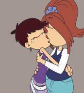 alternate_outfit artist_request brita character:luna_loud character:rita_loud closed_eyes kissing source_request wide_hips yuri // 1092x1210 // 275KB