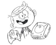 2016 artist:fullhero18 character:lincoln_loud game_console game_controller holding_object looking_at_viewer sega_dreamcast smiling solo // 599x481 // 133KB