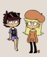 artist_request character:leni_loud character:luna_loud cosplay crossover mushroom_toppin pineapple_toppin pizza_tower // 1731x2109 // 177KB