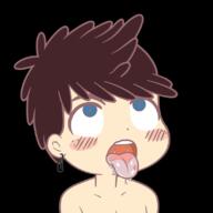 2017 ahegao artist:phee blushing character:luke_loud drool edit genderswap messy_hair nude ohayou saliva tongue_out transparent_background // 825x826 // 146KB