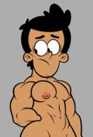 2022 artist:elderdavecrave character:bobby_santiago muscular muscular_male nipples nude solo wide_hips // 449x657 // 78KB