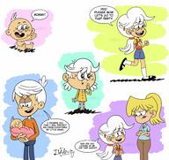 2023 aged_up artist:tifflovty baby character:lincoln_loud character:lori_loud character:lottie_loud dialogue lynncoln original_character sin_kids text // 2940x2770 // 628KB