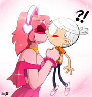 2022 artist:eddyx blushing character:lincoln_loud character:ms._heed crossover kissing villainous // 3879x4125 // 3.5MB