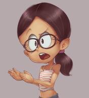 2017 alternate_outfit artist:conoghi character:ronnie_anne_santiago glasses midriff raised_eyebrow solo westaboo_art // 500x546 // 28KB