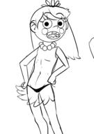 2017 animated artist:ssb blushing character:lola_loud dancing hands_on_hips looking_at_viewer midriff open_mouth panties sketch smiling solo transparent_clothes underwear // 423x600 // 439KB