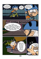 2022 artist:javisuzumiya bicycle character:lincoln_loud character:sam_sharp comic comic:it's_not_your_fault_part1 open_mouth samcoln school silhouette size_difference spanish tagme // 1600x2260 // 464KB