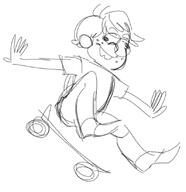 2016 artist:cr0nu5 character:lincoln_loud skateboard skating sketch solo squinting // 798x824 // 186KB