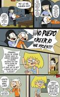 artist:monocromia character:lincoln_loud character:lori_loud character:maggie comic cuckquean living_room loricoln maggiecoln size_difference spanish tagme // 1280x2048 // 430KB
