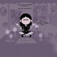 2017 artist:asklucyloud bed blanket candle character:edwin character:lucy_loud comic dialogue doll pillow poster sitting solo text // 1280x1280 // 563KB