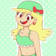 artist_request character:leni_loud looking_at_viewer smiling solo source_request swim_cap swimsuit // 1024x1024 // 84KB