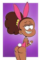 2017 afro animal_ears artist:scobionicle99 ass big_ass braces bunny_ears bunny_tail bunnysuit character:luan_loud corset dark-skinned_female half-closed_eyes raceswap smiling solo thick_thighs // 1400x2000 // 706KB
