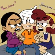 2016 artist:bluejr character:cristina character:lincoln_loud character:ronnie_anne_santiago coloring cristinacoln dialogue edit jealous ronniecoln text // 800x800 // 249KB
