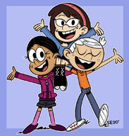 2021 artist:xsunshineeclipse character:lincoln_loud character:ronnie_anne_santiago character:sid_chang parody pose sidonniecoln // 1024x1072 // 167KB