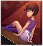 artist:ohiekhe character:luna_loud looking_at_viewer looking_back rear_view solo // 1925x2048 // 284KB