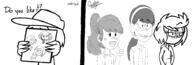 artist:erasedhead artist:request character:lacy_loud character:liby_loud character:lizy_loud character:lupa_loud collaboration comic dialogue drawing holding_object ocs_only original_character sin_kids tagme // 1871x638 // 375KB