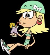 2016 beverage character:leni_loud cocktail drinking holding_beverage holding_object sitting solo swim_cap swimsuit transparent_background vector_art // 1280x1397 // 396KB