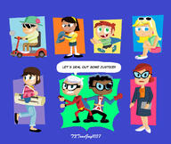 2018 ace_savvy artist:txtoonguy background_character character:clyde_mcbride character:fiona character:gabby character:leni_loud character:lincoln_loud character:ms._carmichael character:scoots character_request group one-eyed_jack text // 1024x863 // 135KB