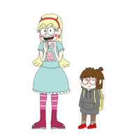 2016 artist_request character:chloe_park character:leni_loud character:lisa_loud character:star_butterfly cosplay star_vs_the_forces_of_evil we_bare_bears // 600x600 // 95KB