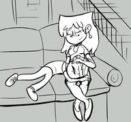 aged_up artist_request character:lincoln_loud character:lori_loud cuddling loricoln lying smiling // 978x910 // 256.5KB